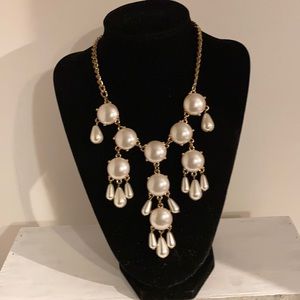 Simulated Pearl Art Deco Necklace